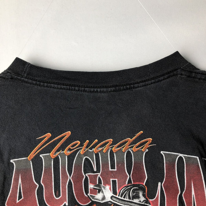 2000'S ALSTYLE Fire Pattern Motorcycle Long-Sleeve T-Shirt (Men's XXL equivalent) cotton black type Vintage Second Hand