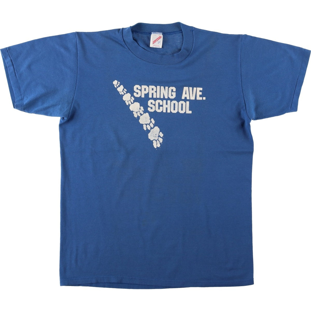 Vintage 90'S Jerzees college T-shirt, made in the USA, size L, men's cotton blue type Vintage Second Hand