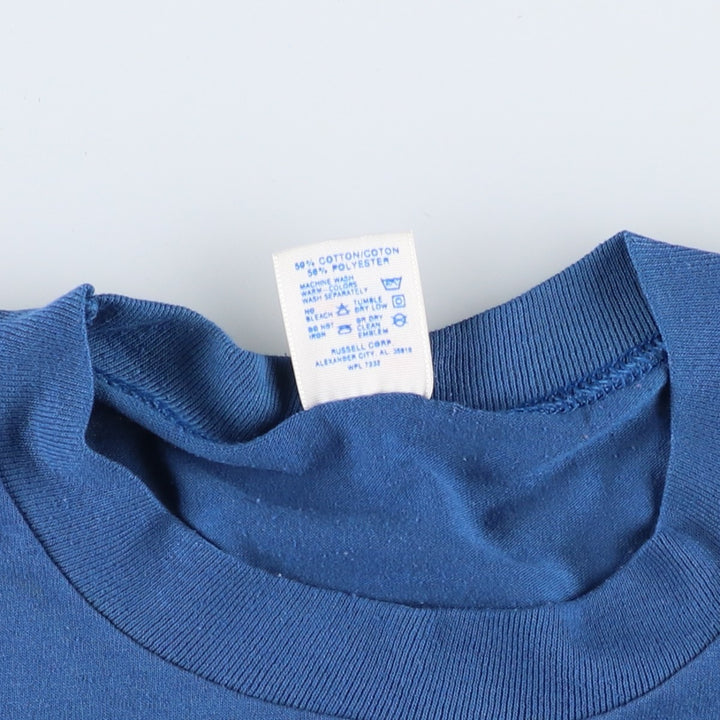 Vintage 90'S Jerzees college T-shirt, made in the USA, size L, men's cotton blue type Vintage Second Hand