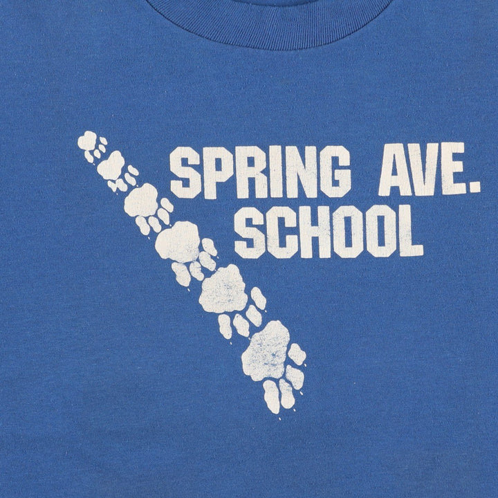 Vintage 90'S Jerzees college T-shirt, made in the USA, size L, men's cotton blue type Vintage Second Hand