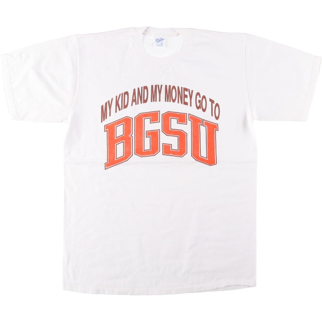 90'S Velva Sheen College T-Shirt, Made in USA, Men's XL equivalent, Vintage cotton white type Vintage Second Hand