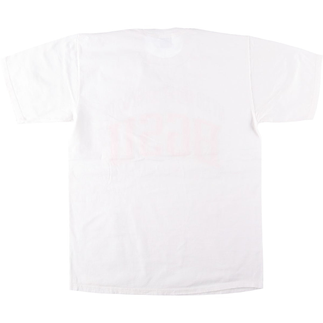 90'S Velva Sheen College T-Shirt, Made in USA, Men's XL equivalent, Vintage cotton white type Vintage Second Hand