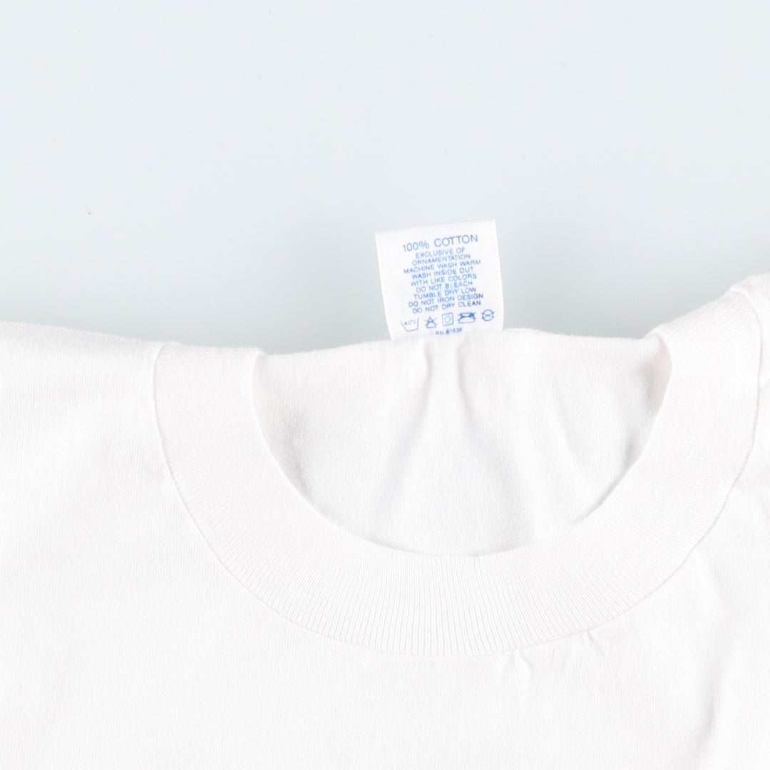 90'S Velva Sheen College T-Shirt, Made in USA, Men's XL equivalent, Vintage cotton white type Vintage Second Hand