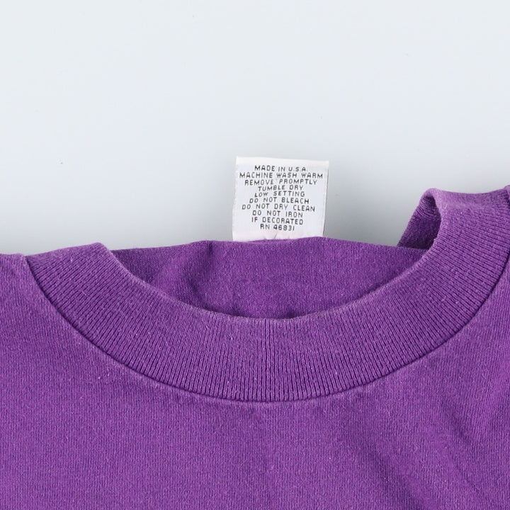 90'S SIGNAL MEGA-TEE College T-Shirt, Made in USA, Men's Size L (Equivalent), Vintage cotton purple type Vintage Second Hand