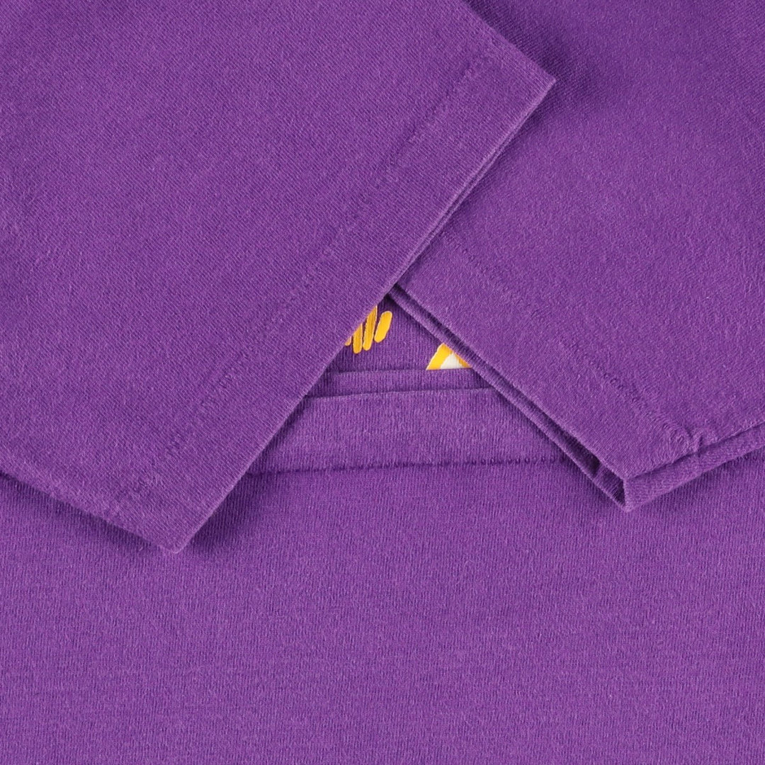 90'S SIGNAL MEGA-TEE College T-Shirt, Made in USA, Men's Size L (Equivalent), Vintage cotton purple type Vintage Second Hand