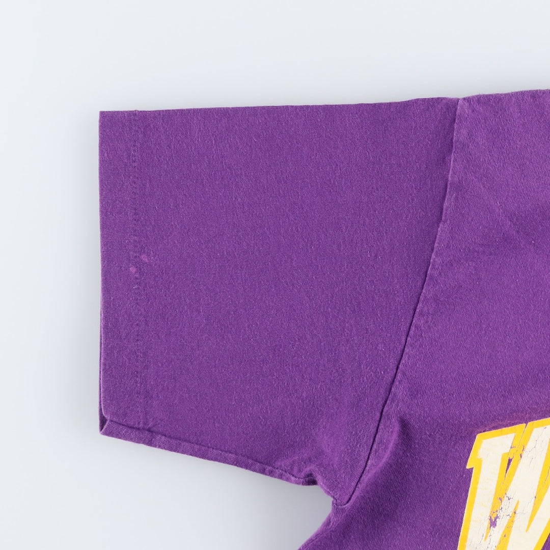 90'S SIGNAL MEGA-TEE College T-Shirt, Made in USA, Men's Size L (Equivalent), Vintage cotton purple type Vintage Second Hand