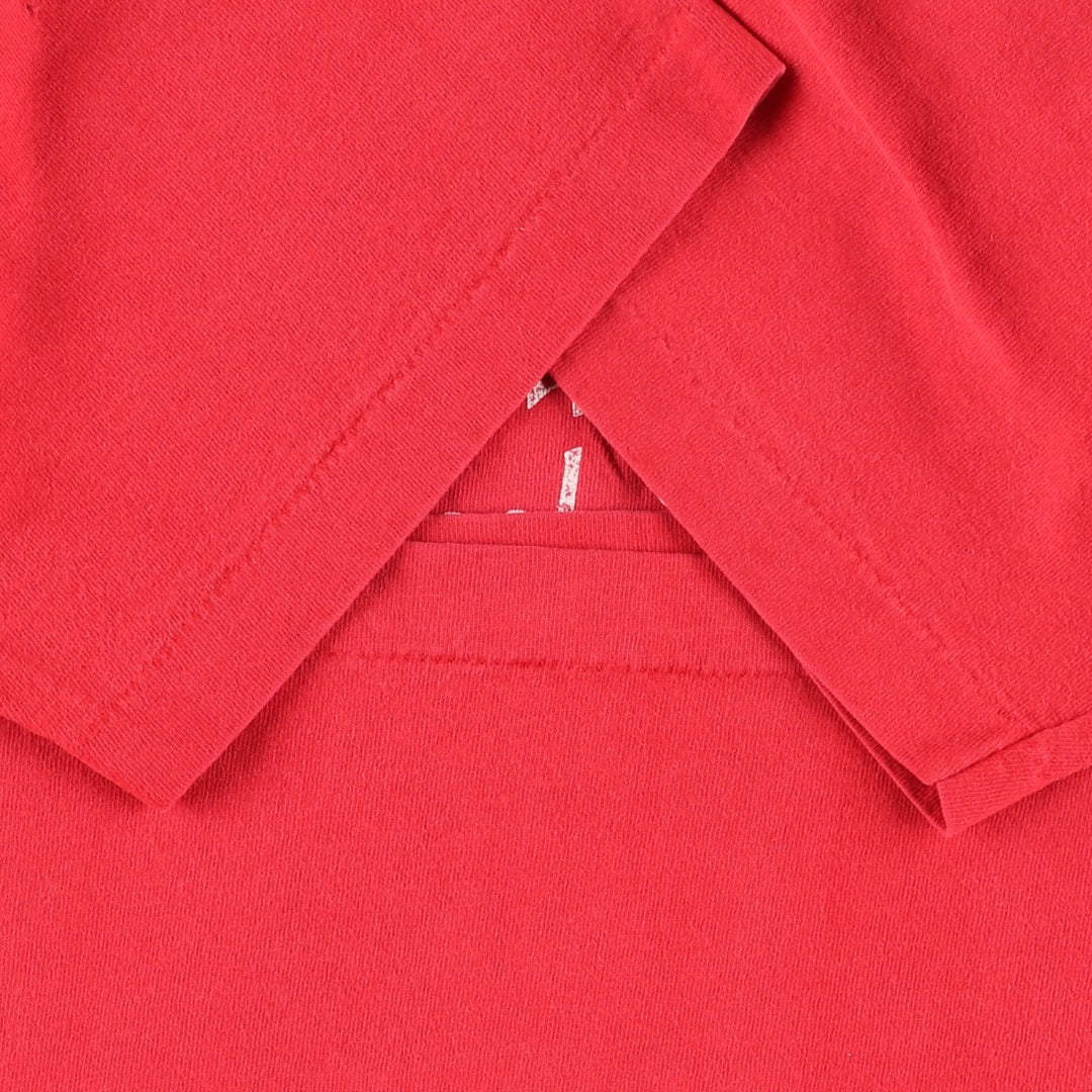 90'S Fruit of the Loom College T-Shirt, Made in USA, Men's XL equivalent, Crew Neck (Round Neck), Vintage. cotton red type Vintage Second Hand