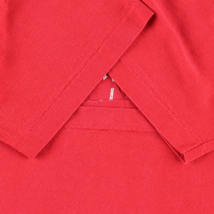 90'S Fruit of the Loom College T-Shirt, Made in USA, Men's XL equivalent, Crew Neck (Round Neck), Vintage. cotton red type Vintage Second Hand