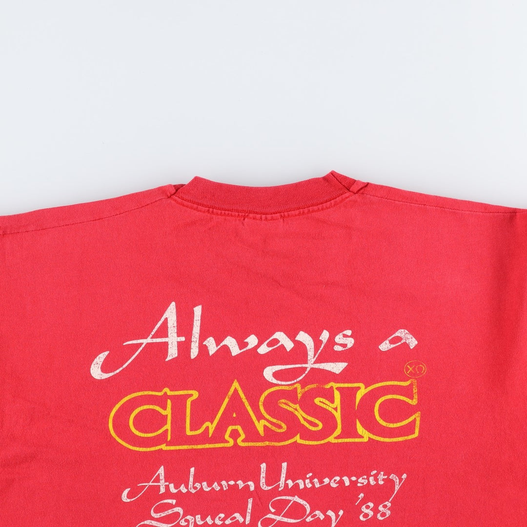 90'S Fruit of the Loom College T-Shirt, Made in USA, Men's XL equivalent, Crew Neck (Round Neck), Vintage. cotton red type Vintage Second Hand