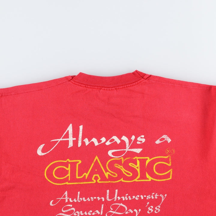 90'S Fruit of the Loom College T-Shirt, Made in USA, Men's XL equivalent, Crew Neck (Round Neck), Vintage. cotton red type Vintage Second Hand
