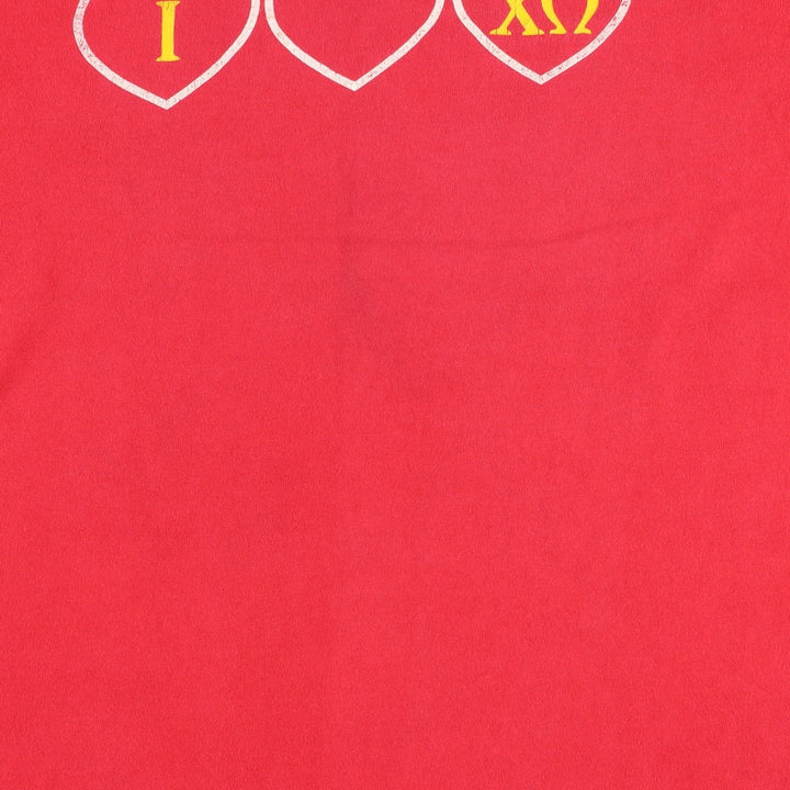 90'S Fruit of the Loom College T-Shirt, Made in USA, Men's XL equivalent, Crew Neck (Round Neck), Vintage. cotton red type Vintage Second Hand