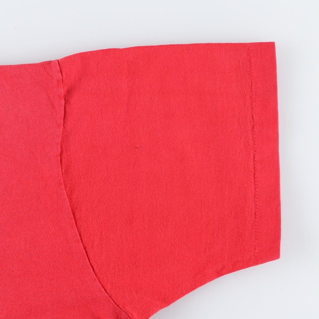 90'S Fruit of the Loom College T-Shirt, Made in USA, Men's XL equivalent, Crew Neck (Round Neck), Vintage. cotton red type Vintage Second Hand
