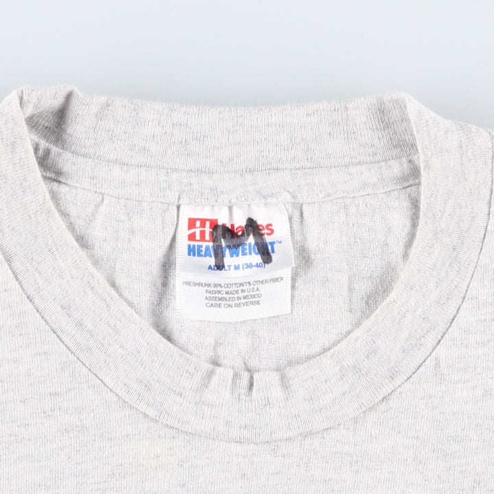 90'S Hanes Heavyweight Triple Print College T-Shirt, Men's Size M (Equivalent), Vintage cotton gray type Vintage Second Hand