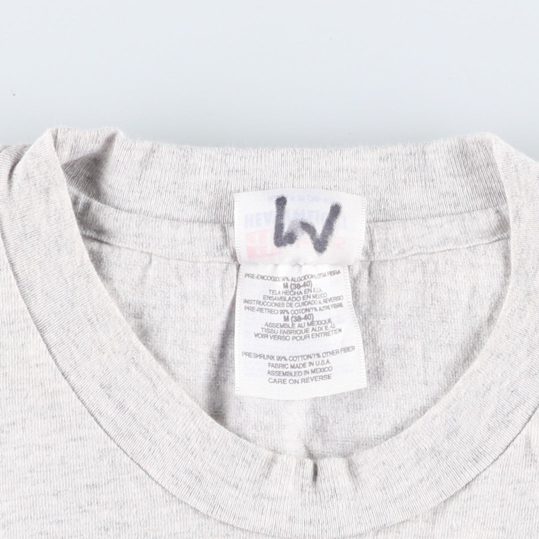 90'S Hanes Heavyweight Triple Print College T-Shirt, Men's Size M (Equivalent), Vintage cotton gray type Vintage Second Hand