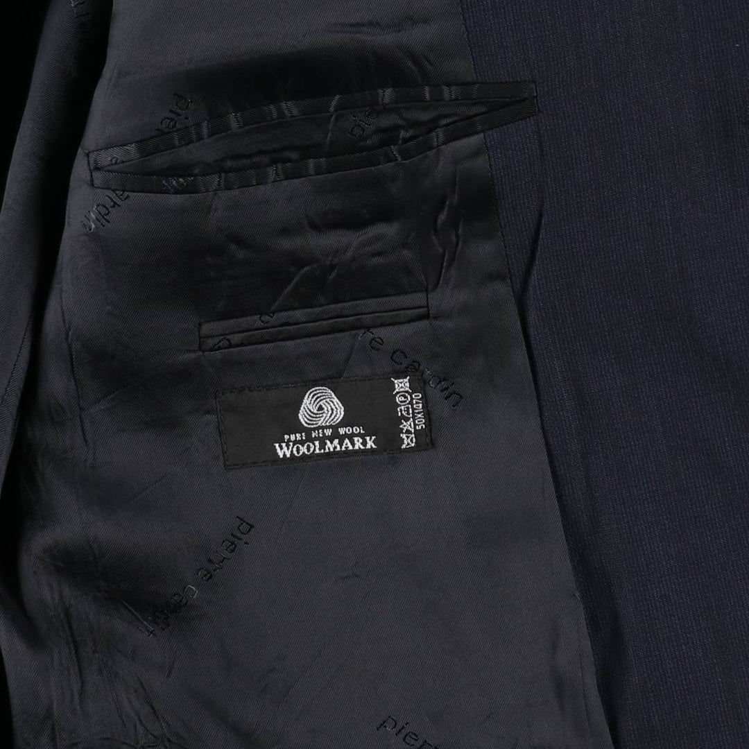 Pierre Cardin navy blazer, tailored jacket, men's size XL (approx.) wool navy blue type Vintage Second Hand