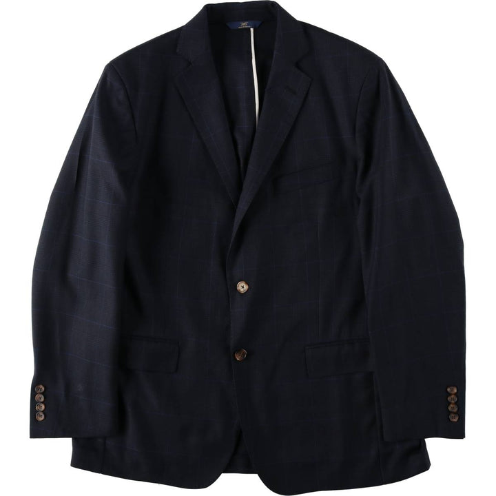 Brooks Brothers 346 REGENT FIT Check Pattern Wool Tailored Jacket (Men's Size M) wool navy blue type Vintage Second Hand