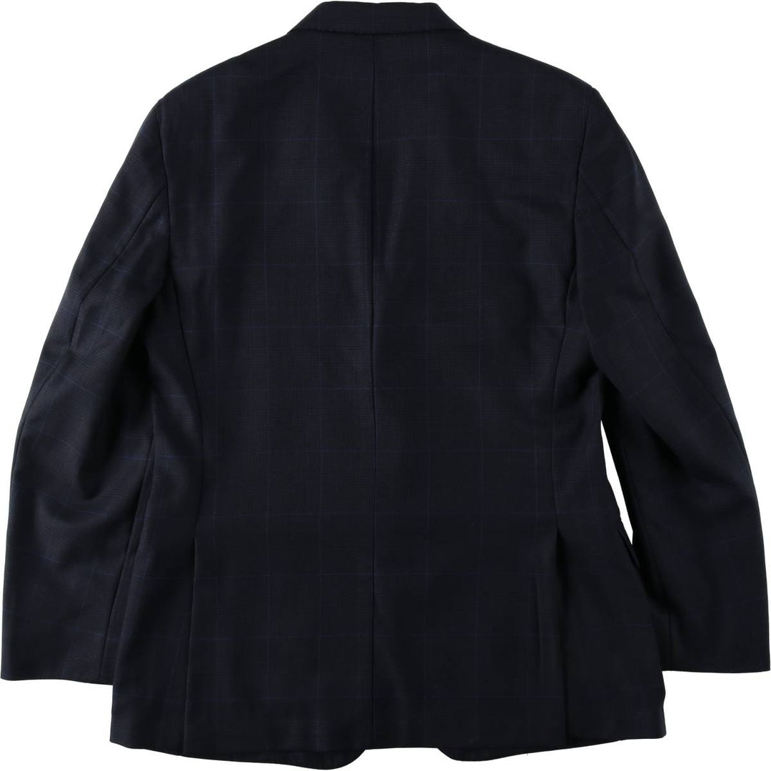 Brooks Brothers 346 REGENT FIT Check Pattern Wool Tailored Jacket (Men's Size M) wool navy blue type Vintage Second Hand