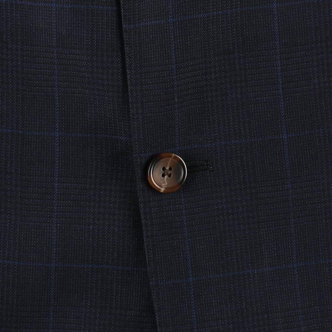 Brooks Brothers 346 REGENT FIT Check Pattern Wool Tailored Jacket (Men's Size M) wool navy blue type Vintage Second Hand