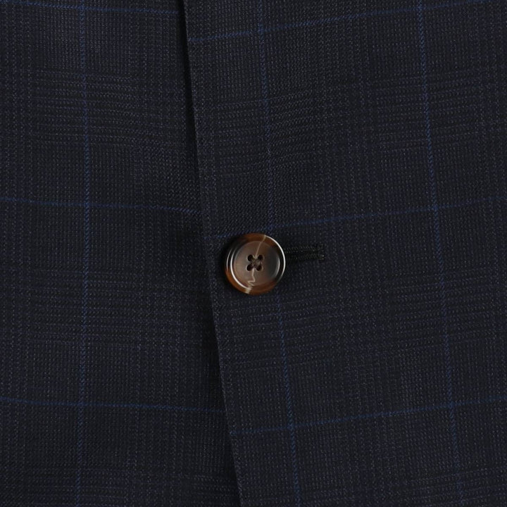 Brooks Brothers 346 REGENT FIT Check Pattern Wool Tailored Jacket (Men's Size M) wool navy blue type Vintage Second Hand