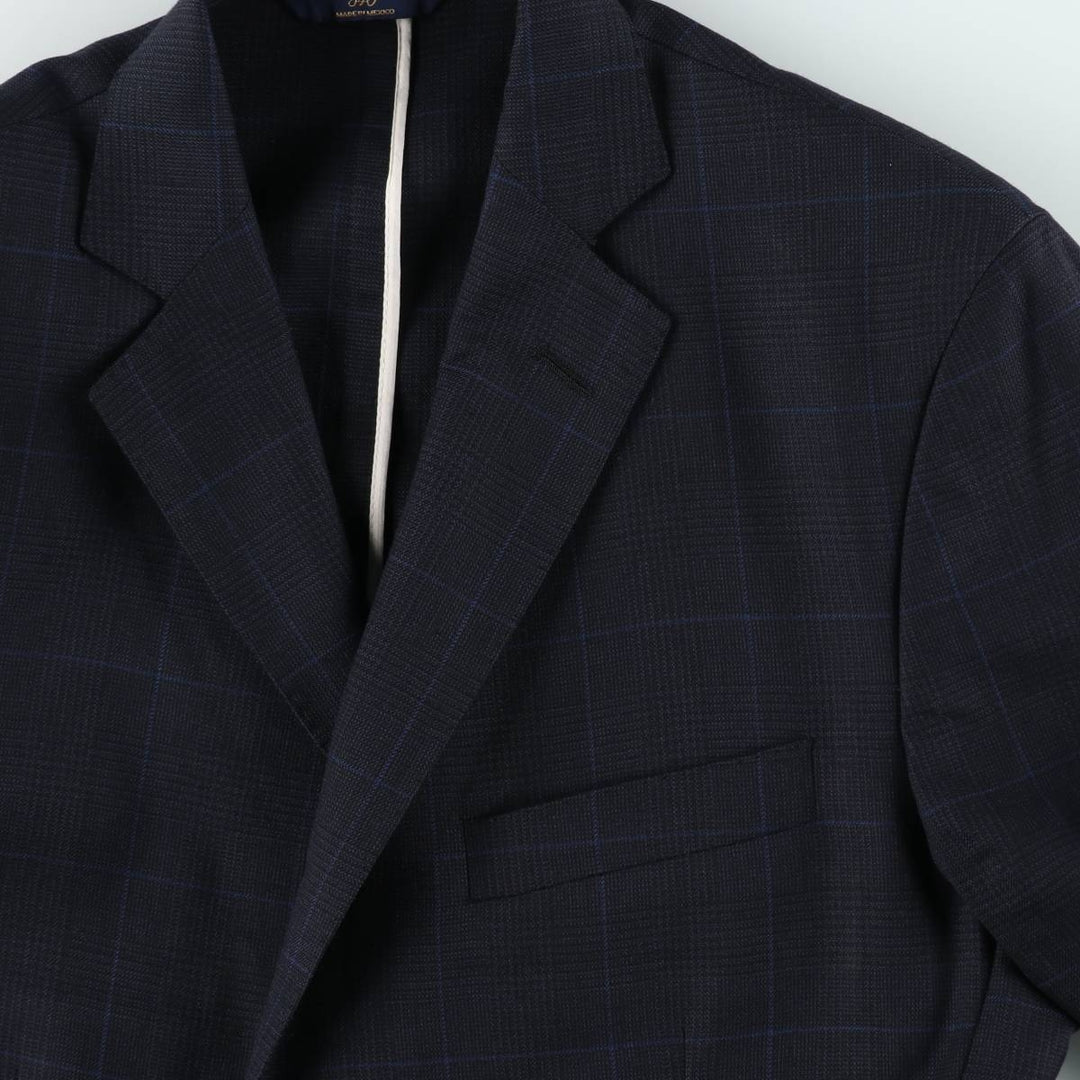 Brooks Brothers 346 REGENT FIT Check Pattern Wool Tailored Jacket (Men's Size M) wool navy blue type Vintage Second Hand