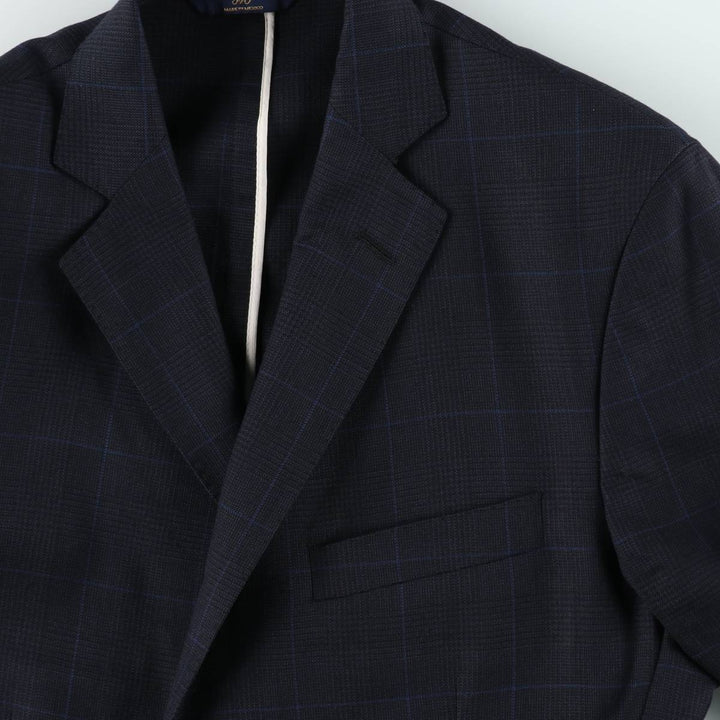 Brooks Brothers 346 REGENT FIT Check Pattern Wool Tailored Jacket (Men's Size M) wool navy blue type Vintage Second Hand