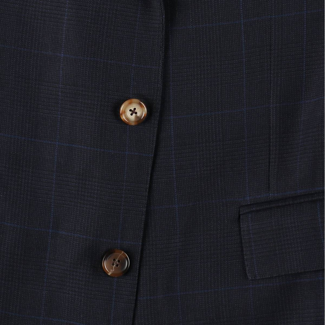 Brooks Brothers 346 REGENT FIT Check Pattern Wool Tailored Jacket (Men's Size M) wool navy blue type Vintage Second Hand