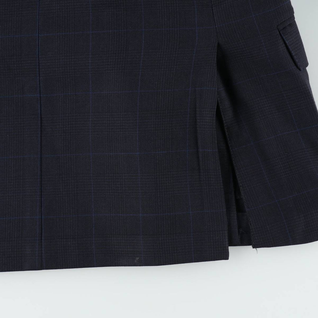 Brooks Brothers 346 REGENT FIT Check Pattern Wool Tailored Jacket (Men's Size M) wool navy blue type Vintage Second Hand