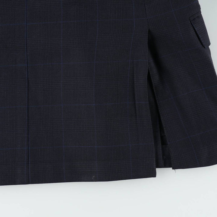 Brooks Brothers 346 REGENT FIT Check Pattern Wool Tailored Jacket (Men's Size M) wool navy blue type Vintage Second Hand