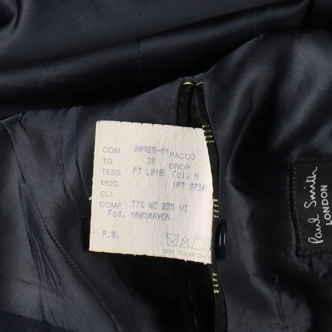 Paul Smith LONDON wool tailored jacket, men's size M (approx.) wool navy blue type Vintage Second Hand