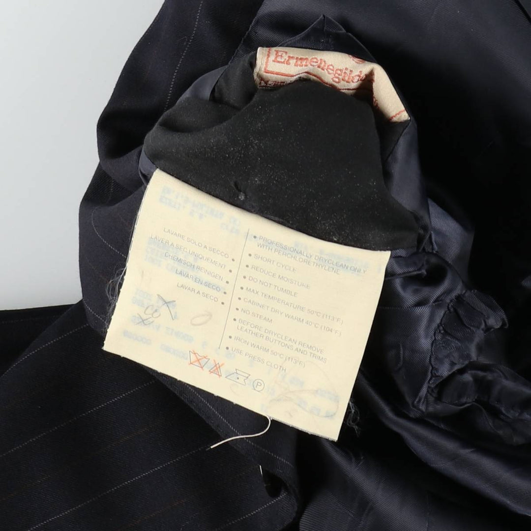 Ermenegildo Zegna striped wool tailored jacket, men's size M (approx.) wool navy blue type Vintage Second Hand