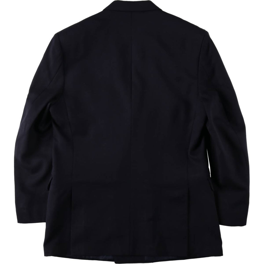 Pierre Cardin Peak Lapel Double-Breasted Wool Tailored Jacket, Made in England, Men's Size M (approx.) wool navy blue type Vintage Second Hand