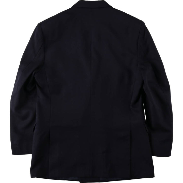 Pierre Cardin Peak Lapel Double-Breasted Wool Tailored Jacket, Made in England, Men's Size M (approx.) wool navy blue type Vintage Second Hand