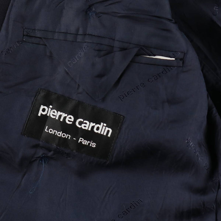 Pierre Cardin Peak Lapel Double-Breasted Wool Tailored Jacket, Made in England, Men's Size M (approx.) wool navy blue type Vintage Second Hand