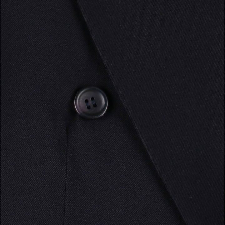 Pierre Cardin Peak Lapel Double-Breasted Wool Tailored Jacket, Made in England, Men's Size M (approx.) wool navy blue type Vintage Second Hand