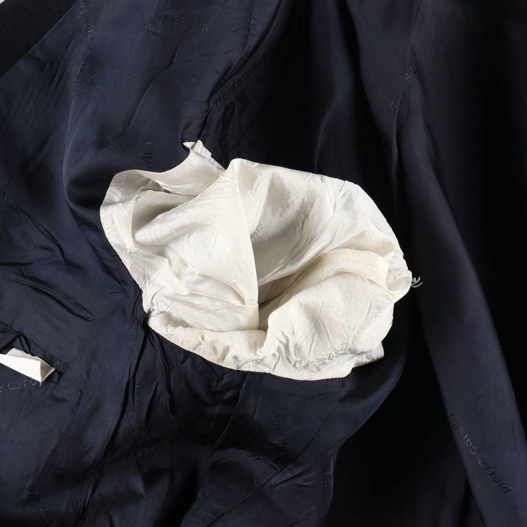 Pierre Cardin Peak Lapel Double-Breasted Wool Tailored Jacket, Made in England, Men's Size M (approx.) wool navy blue type Vintage Second Hand
