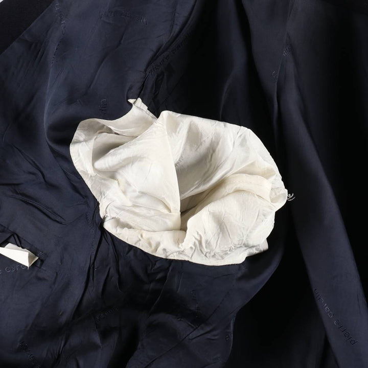 Pierre Cardin Peak Lapel Double-Breasted Wool Tailored Jacket, Made in England, Men's Size M (approx.) wool navy blue type Vintage Second Hand