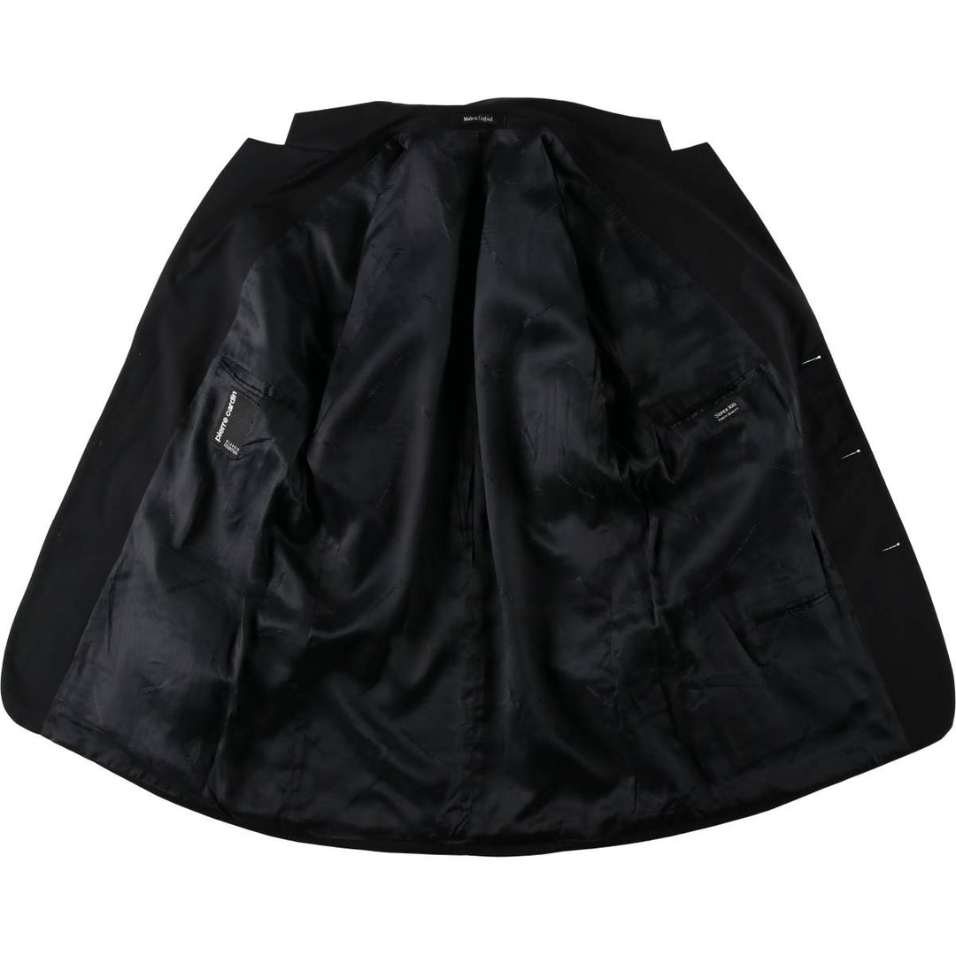 Pierre Cardin wool tailored jacket, made in England, men's size L equivalent. wool black type Vintage Second Hand