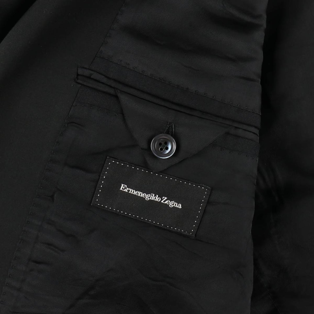 Ermenegildo Zegna Peak Lapel Wool Tailored Jacket, Men's Size L (approx.) wool black type Vintage Second Hand