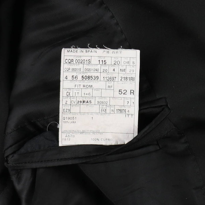 Ermenegildo Zegna Peak Lapel Wool Tailored Jacket, Men's Size L (approx.) wool black type Vintage Second Hand