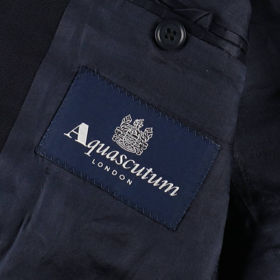 Aquascutum LONDON Navy Blazer Tailored Jacket, Men's Size S (approx.) wool navy blue type Vintage Second Hand