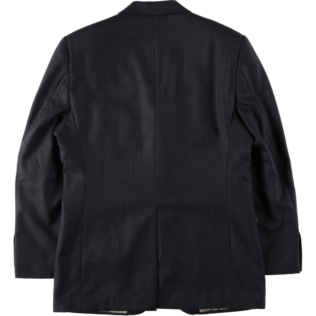 Aquascutum LONDON Herringbone Tailored Jacket, Men's Size L (approx.) unclear Charcoal Vintage Second Hand