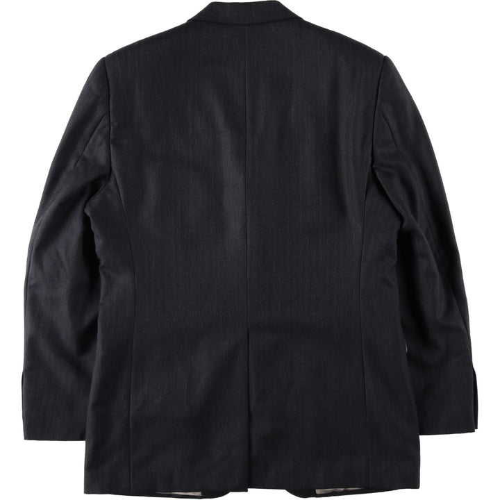 Aquascutum LONDON Herringbone Tailored Jacket, Men's Size L (approx.) unclear Charcoal Vintage Second Hand