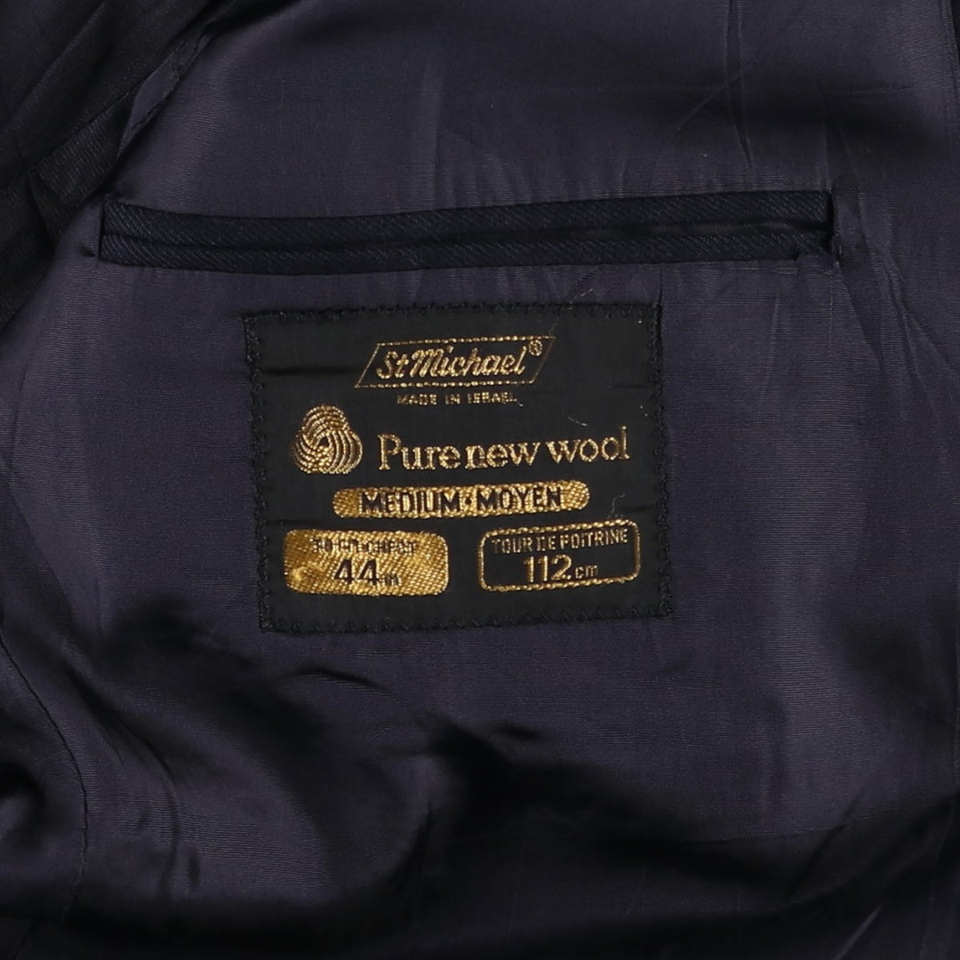 St Michael Blazer Tailored Jacket Men's XL (approx.) wool navy blue type Vintage Second Hand