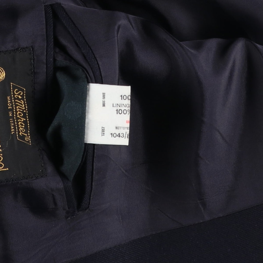 St Michael Blazer Tailored Jacket Men's XL (approx.) wool navy blue type Vintage Second Hand