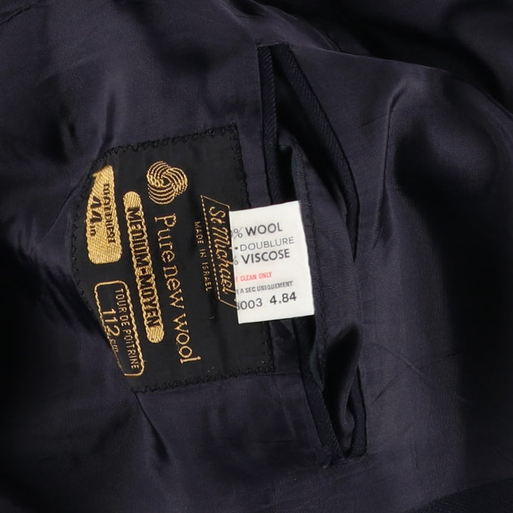 St Michael Blazer Tailored Jacket Men's XL (approx.) wool navy blue type Vintage Second Hand