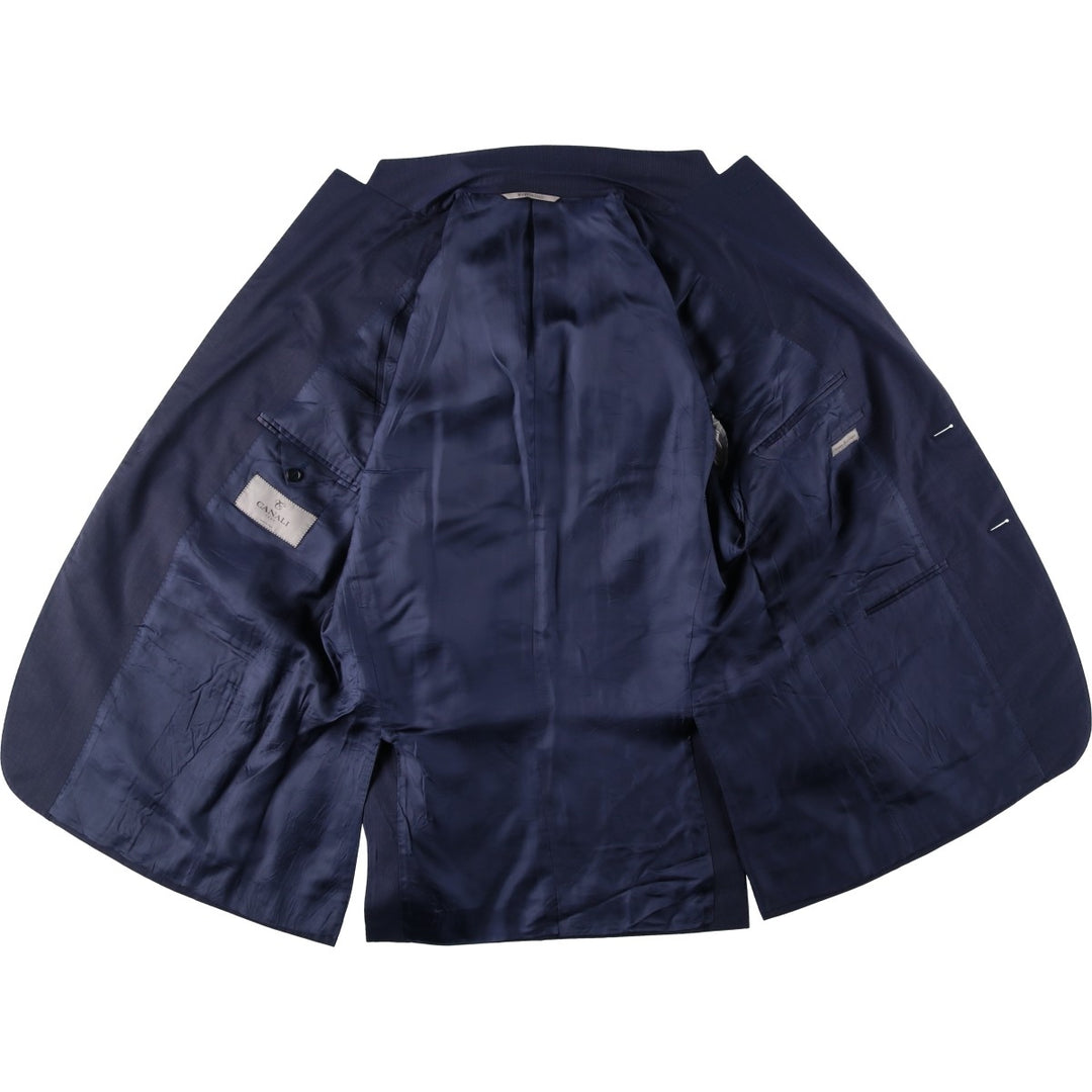 CANALI Wool Tailored Jacket, Made in Italy, Men's Size L (approx.) wool navy blue type Vintage Second Hand