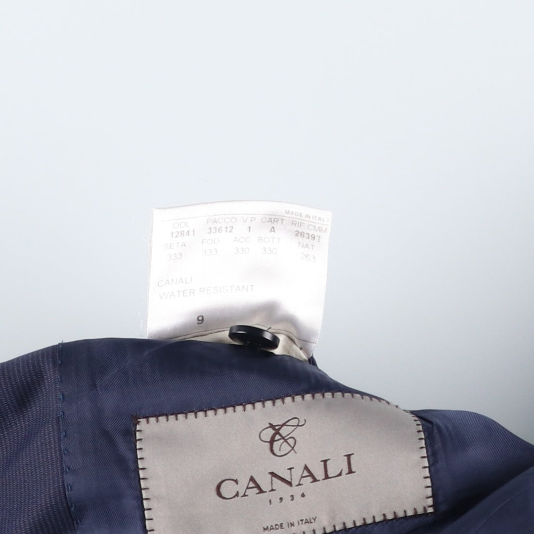 CANALI Wool Tailored Jacket, Made in Italy, Men's Size L (approx.) wool navy blue type Vintage Second Hand