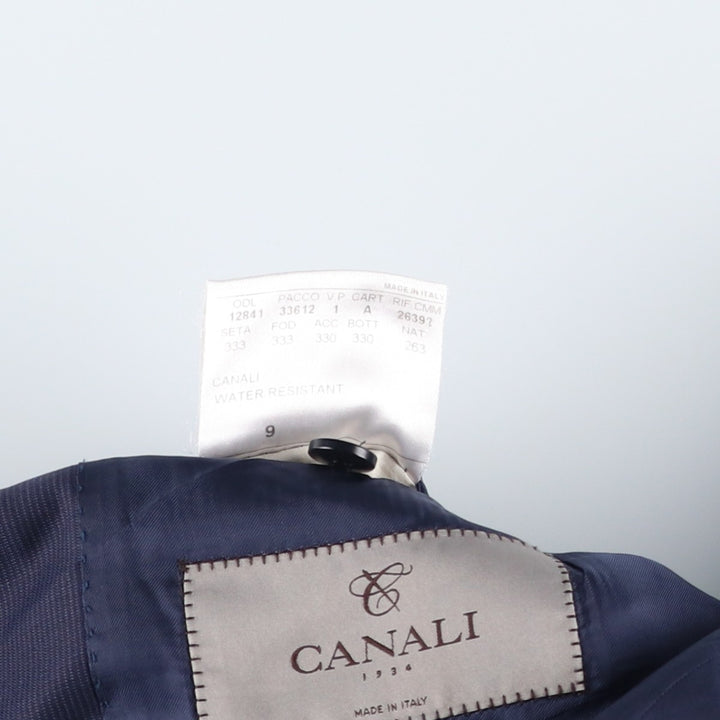 CANALI Wool Tailored Jacket, Made in Italy, Men's Size L (approx.) wool navy blue type Vintage Second Hand