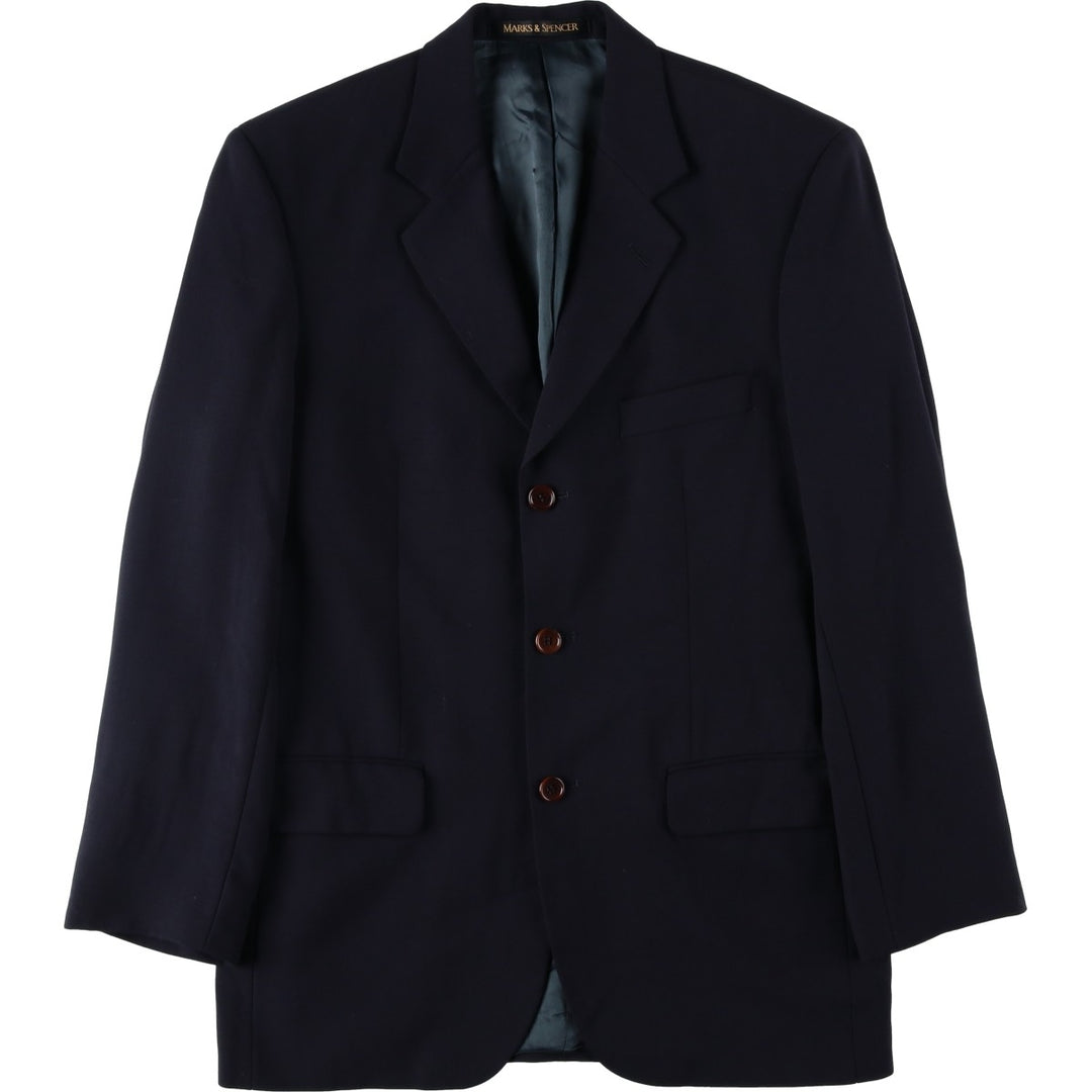 Marks & Spencer wool tailored jacket, made in England, men's size M equivalent. wool navy blue type Vintage Second Hand