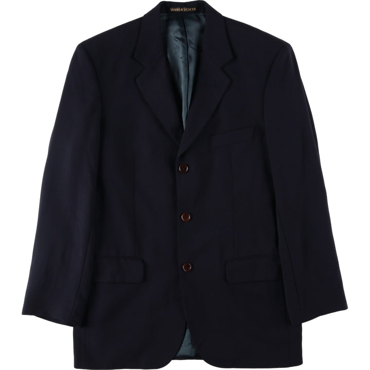 Marks & Spencer wool tailored jacket, made in England, men's size M equivalent. wool navy blue type Vintage Second Hand